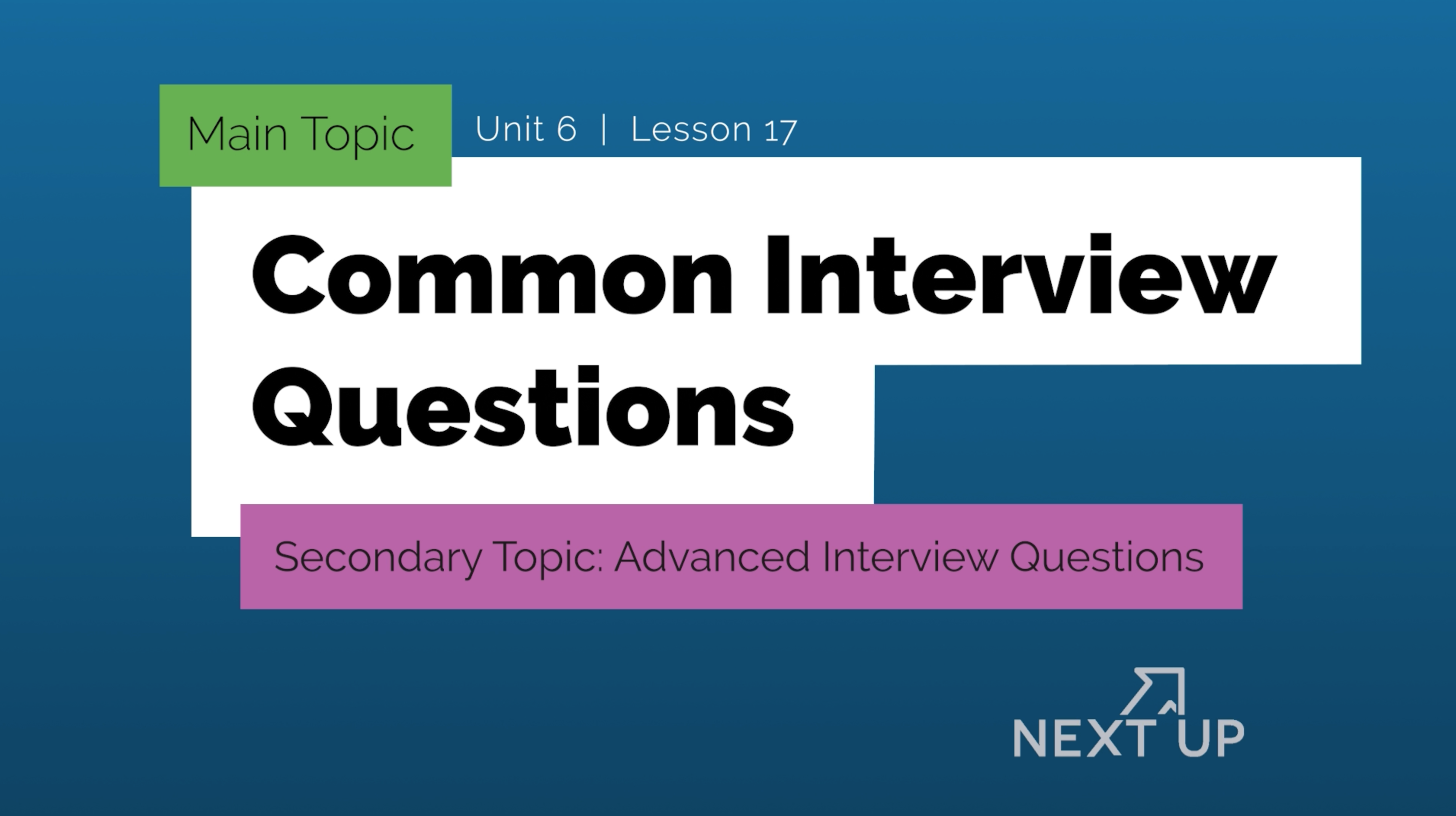 Common Interview Questions Lesson Thumbnail