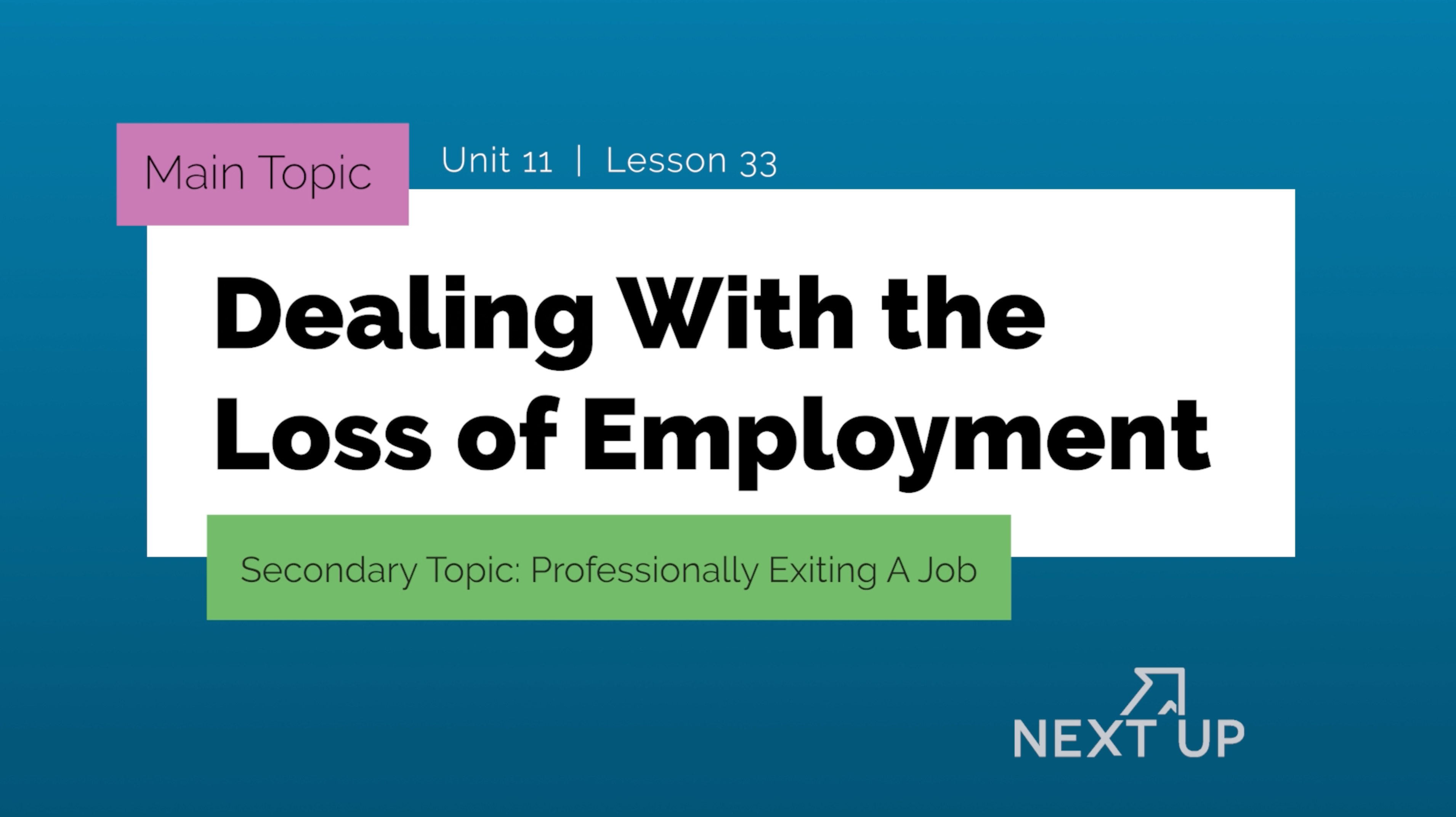 Dealing with the Loss of Employment Lesson Thumbnail